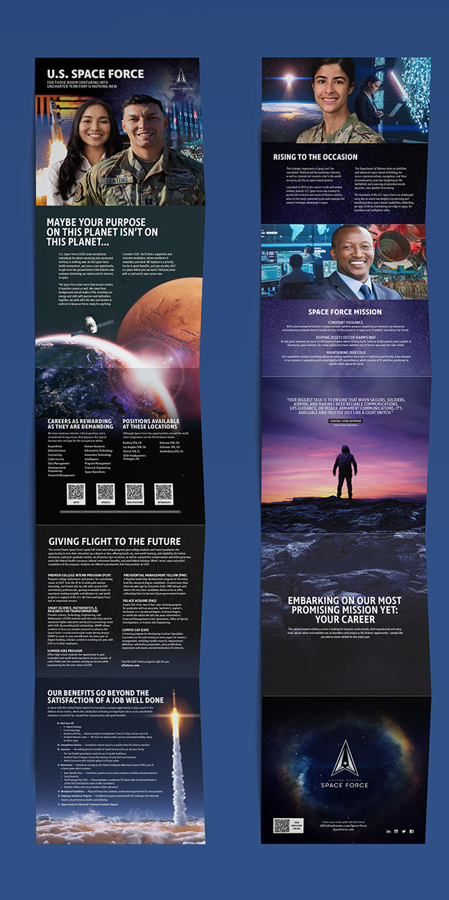 Space Force folded pamphlet, front and back.