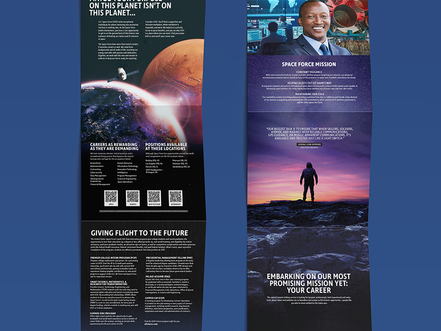 Space Force folded pamphlet, front and back.